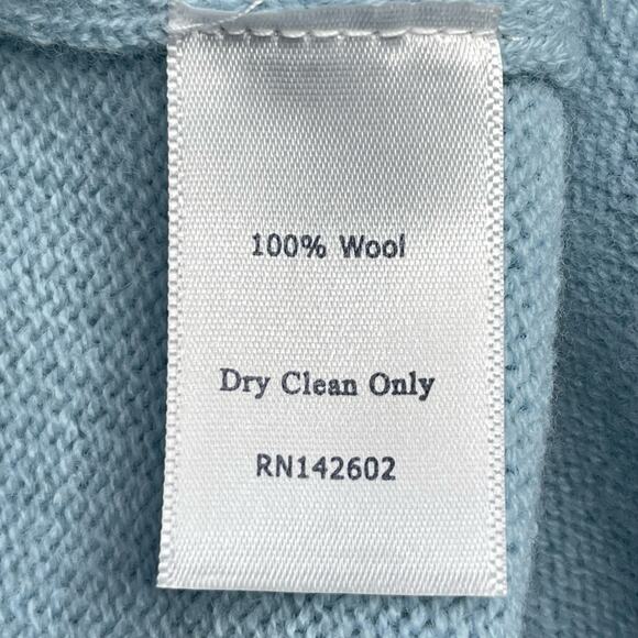 Sail To Sable womens Blue Lacecap heart wool pullover sweater Medium - Picture 6 of 9